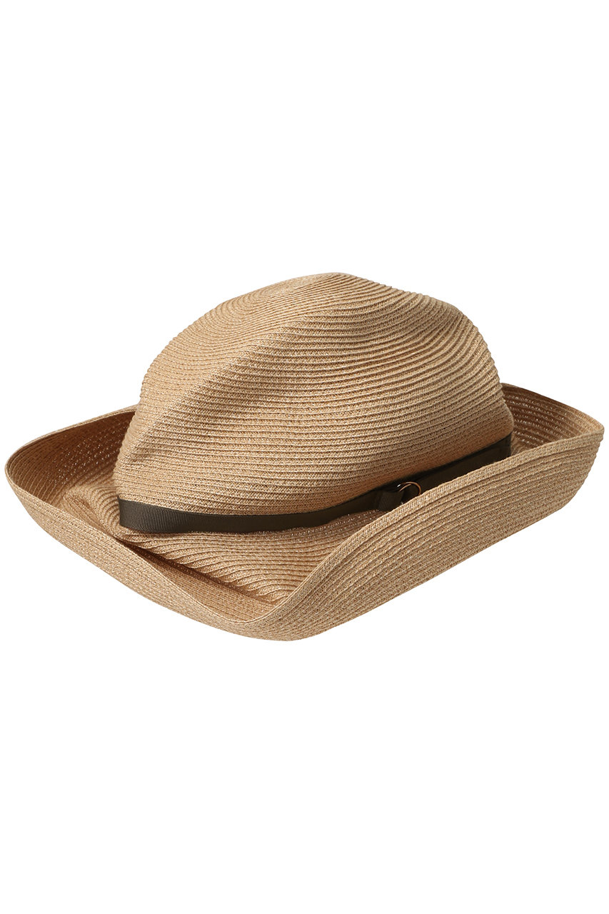 mature ha. ペーパーアバカ BOXEDハット 11cmブリム(ring belt) (ベージュ×ブラウン, F) マチュアーハ ELLE SHOP mature ha. ペーパーアバカ BOXEDハット 11cmブリム(ring belt) (ベージュ×ブラウン, F) マチュアーハ ELLE SHOP