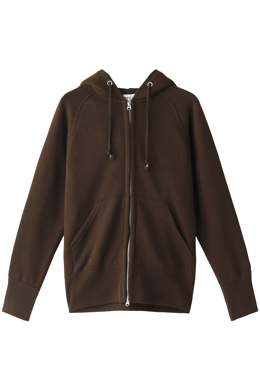 SALE 【50%OFF】 Americana アメリカーナ スピーマ裏毛フルジップフードパーカー チョコ