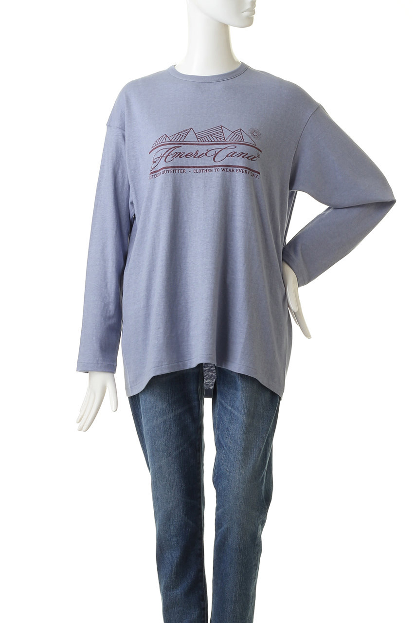 Americana アメリカーナ ラフィーシームレスロングスリーブtシャツ ライトブルー の通販 Elleshop エル ショップ