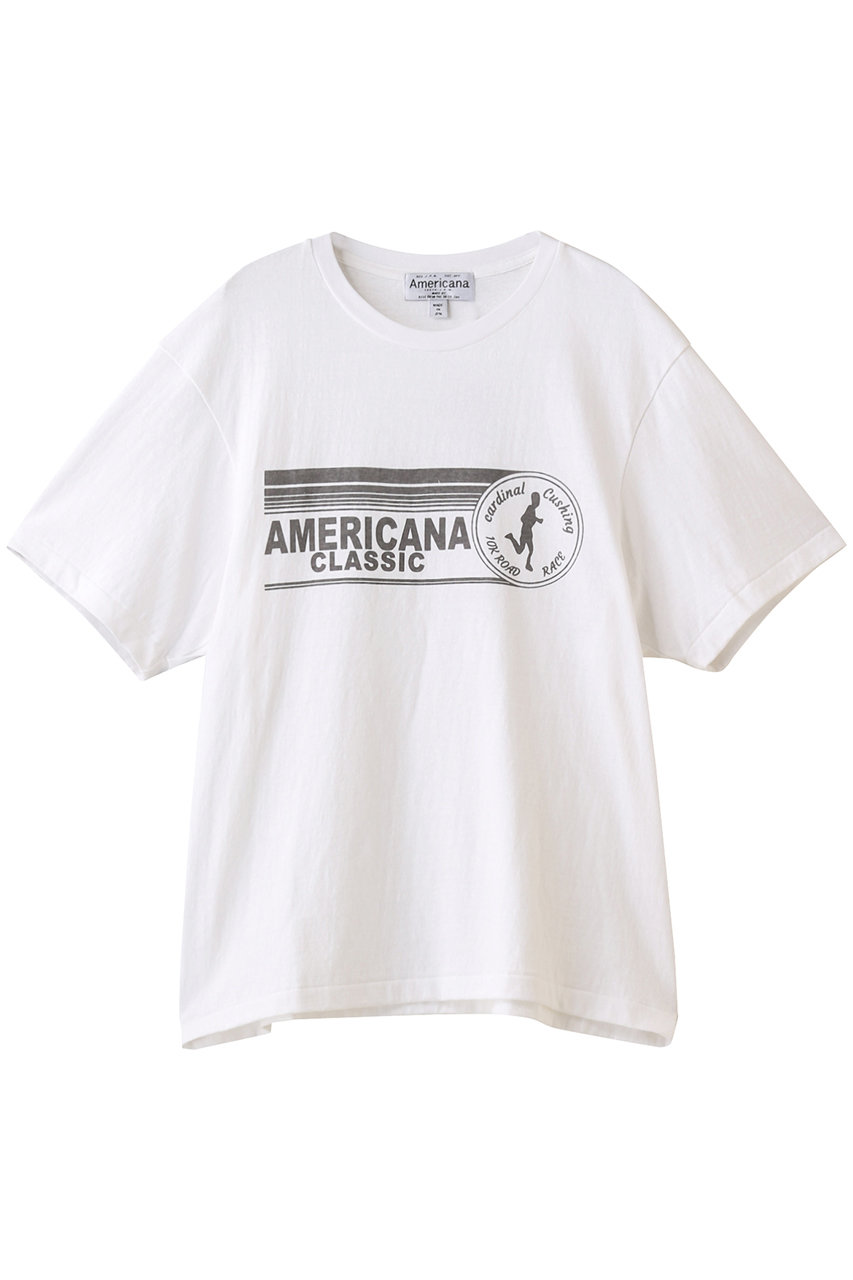 Americana アメリカーナ フリーダムスリーブシームレスプリントTシャツ ホワイト