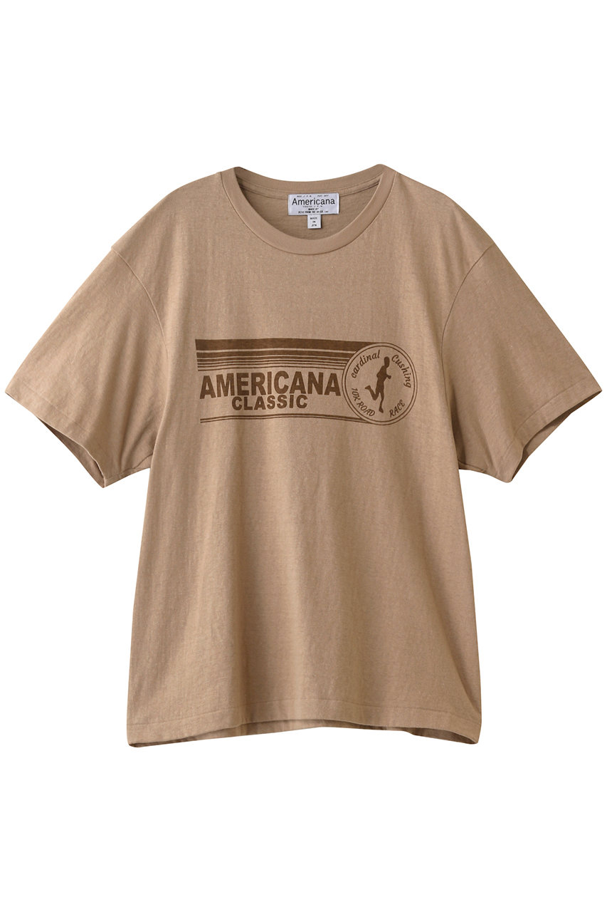 Americana アメリカーナ フリーダムスリーブシームレスプリントTシャツ コーヒー