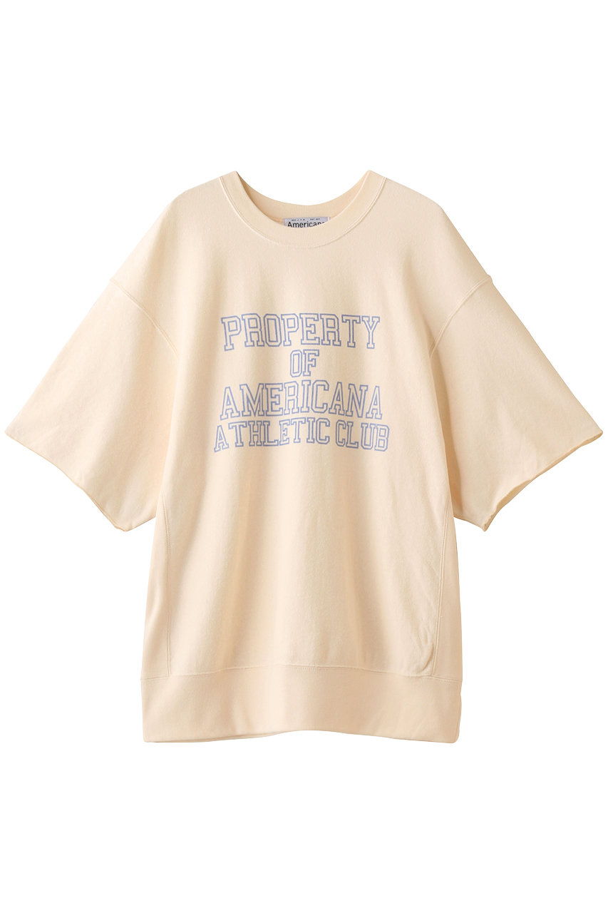 Americana アメリカーナ アントウィッシュ裏毛カットオフリバースウィーブTシャツ オレンジピンク