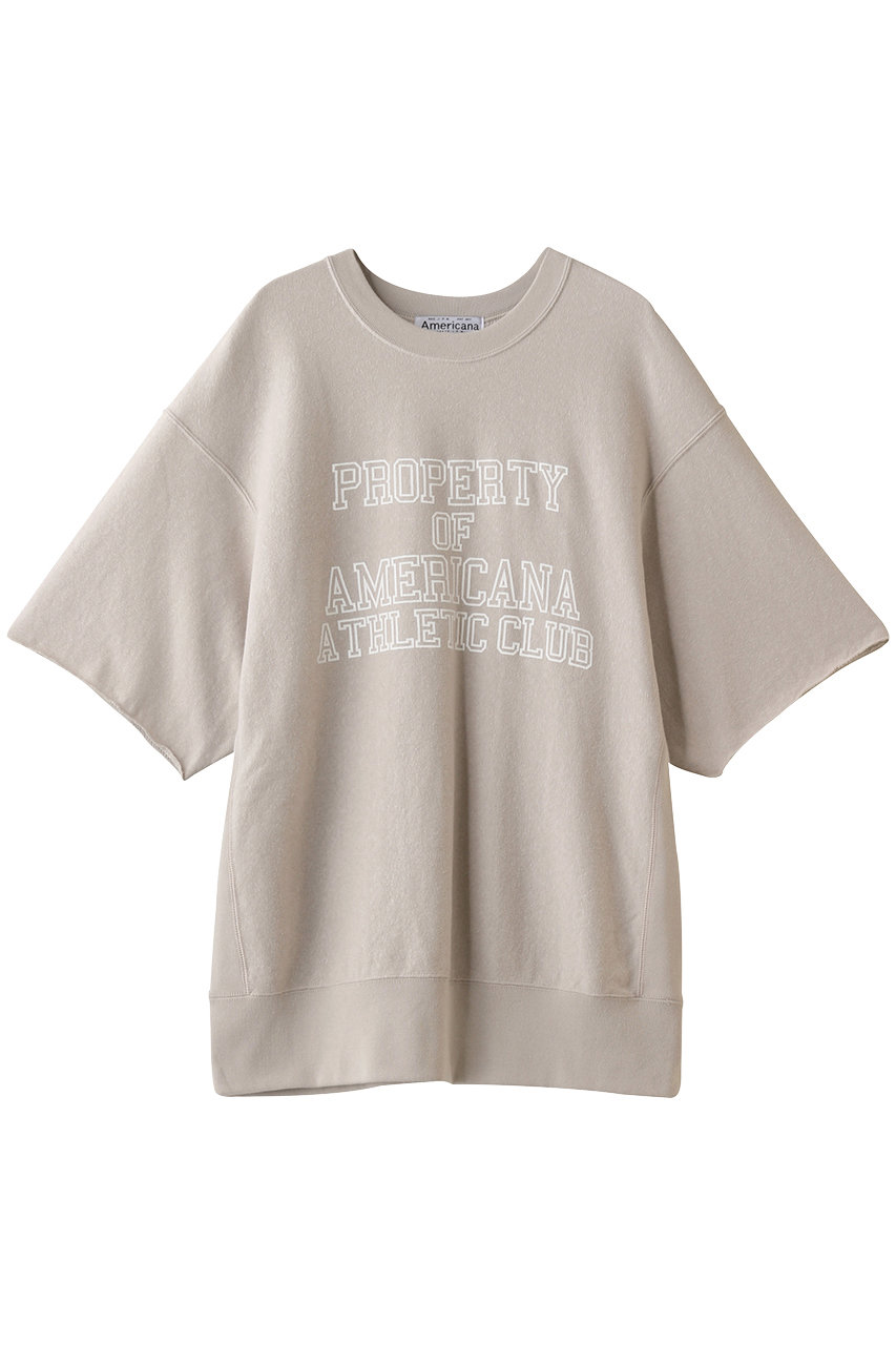 Americana アメリカーナ アントウィッシュ裏毛カットオフリバースウィーブTシャツ ライトベージュ