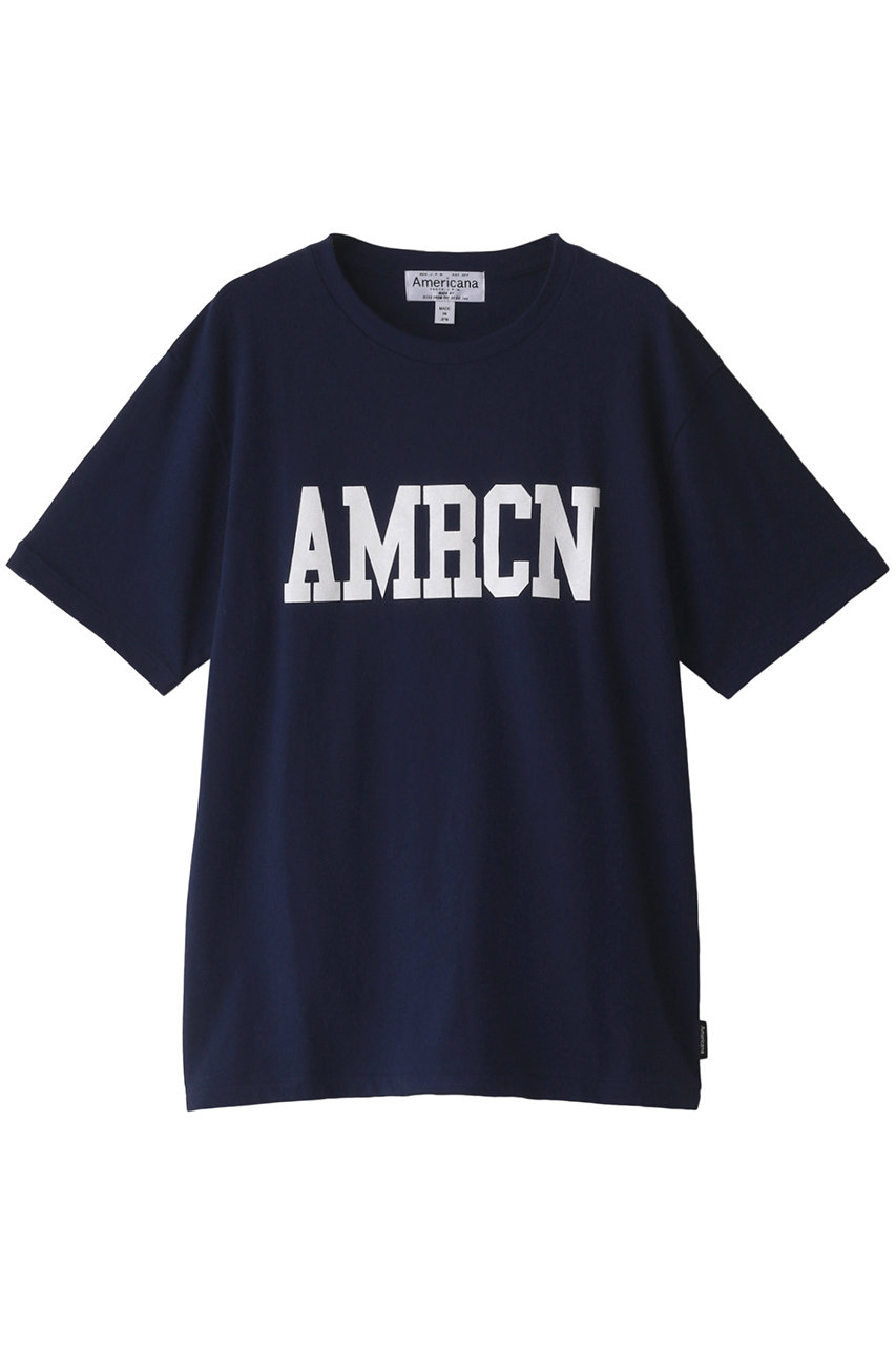 Americana 90'プリントTシャツ (ネイビー, ONE) アメリカーナ ELLE SHOP