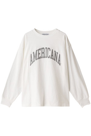 アメリカーナ/Americanaの【ELLE SHOP限定】ラフィー天竺丸胴ロングTシャツ