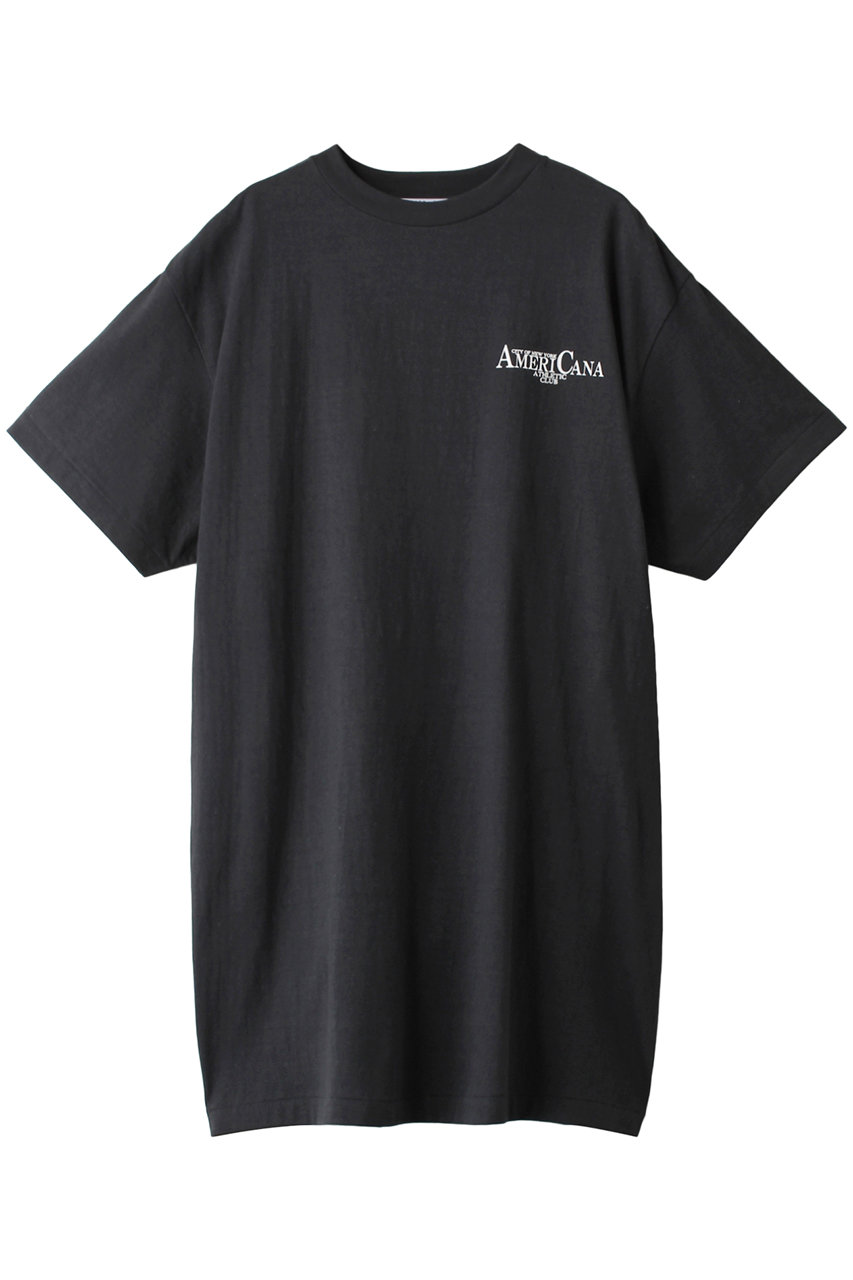  Americana ベリービッグ ミニロゴプリントTシャツ シームポケット (スミクロ F) アメリカーナ ELLE SHOP