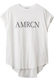 AMRCN ラフィー天竺ロールアップ ロゴTシャツ