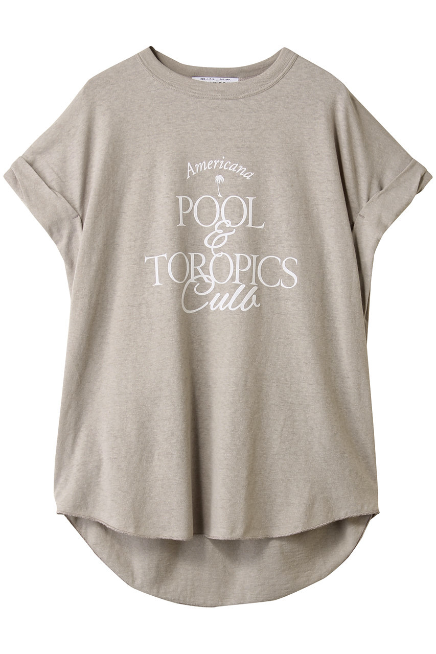 Americana 【ELLE SHOP限定】ベルギーリネンロゴTシャツ (グレージュ, ONE) アメリカーナ ELLE SHOP Americana 【ELLE SHOP限定】ベルギーリネンロゴTシャツ (グレージュ, ONE) アメリカーナ ELLE SHOP