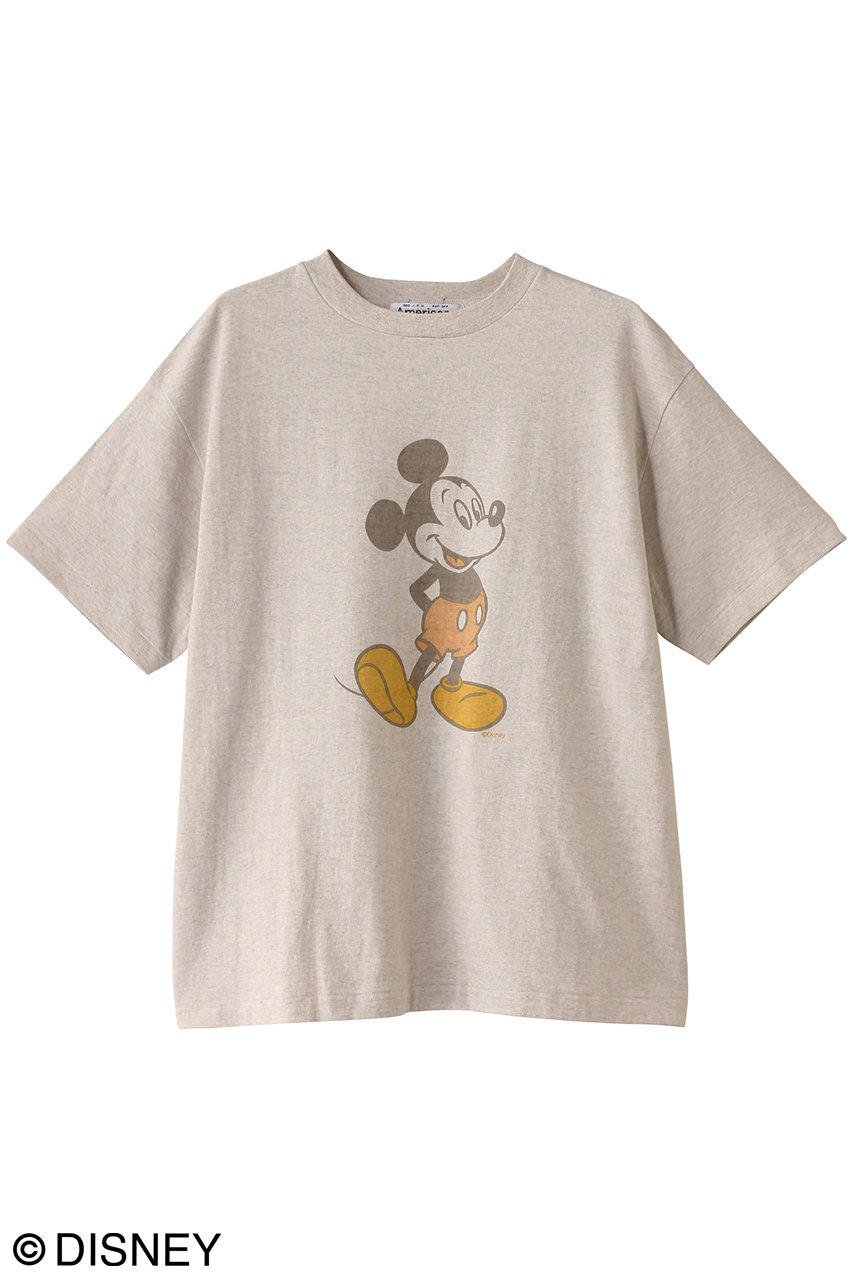 Americana Mickey ショートスリーブTシャツ (オートミール, ONE) アメリカーナ ELLE SHOP Americana Mickey ショートスリーブTシャツ (オートミール, ONE) アメリカーナ ELLE SHOP