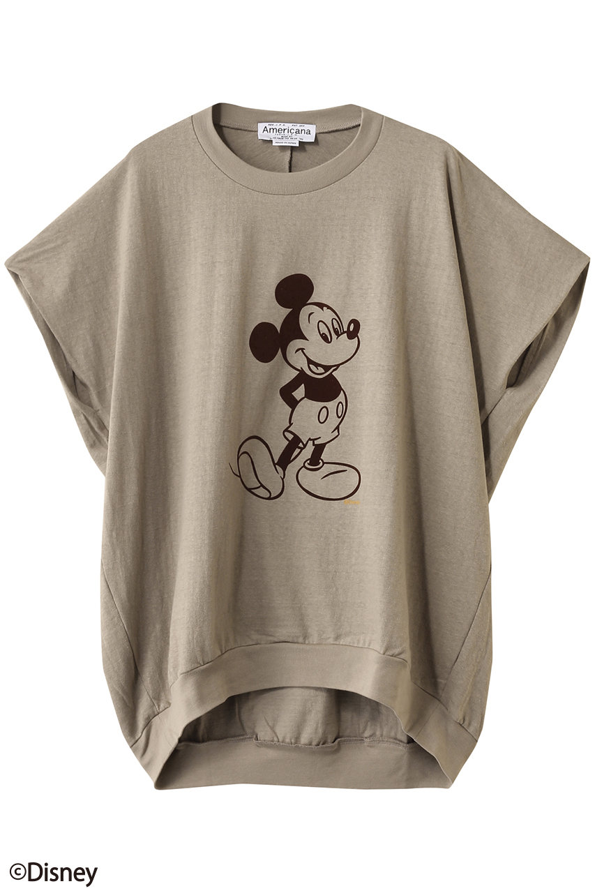 Americana Mickey / ノースリーブTシャツ (グレージュ, ONE) アメリカーナ ELLE SHOP Americana Mickey / ノースリーブTシャツ (グレージュ, ONE) アメリカーナ ELLE SHOP