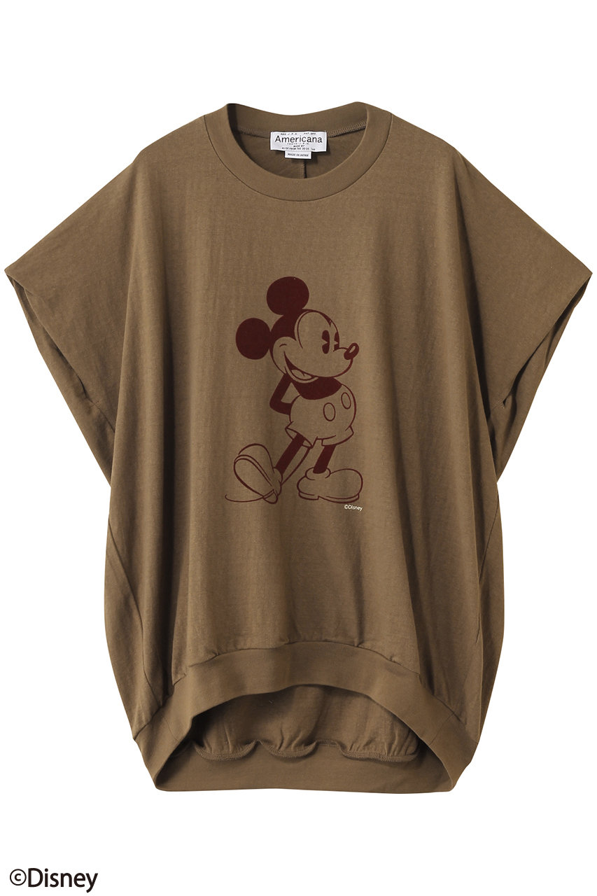 Americana Mickey / ノースリーブTシャツ (ブラウン, ONE) アメリカーナ ELLE SHOP Americana Mickey / ノースリーブTシャツ (ブラウン, ONE) アメリカーナ ELLE SHOP