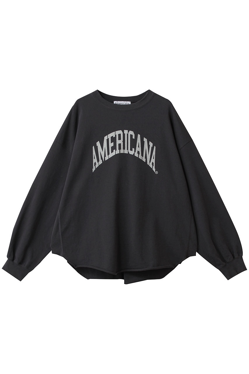 Americana USED加工ロングスリーブTシャツ (スミクロ, ONE) アメリカーナ ELLE SHOP Americana USED加工ロングスリーブTシャツ (スミクロ, ONE) アメリカーナ ELLE SHOP