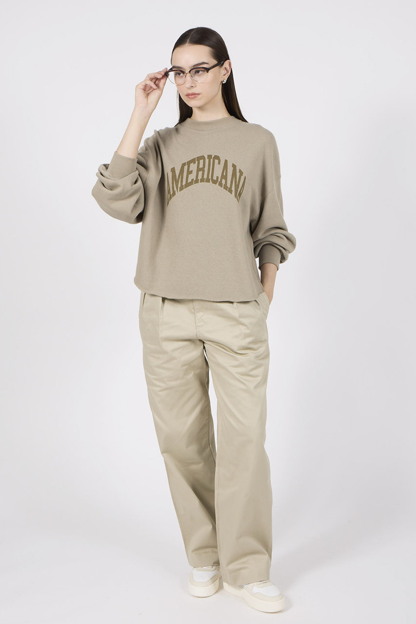 Americana(アメリカーナ)｜クロップドカットオフスウェット/グレージュ