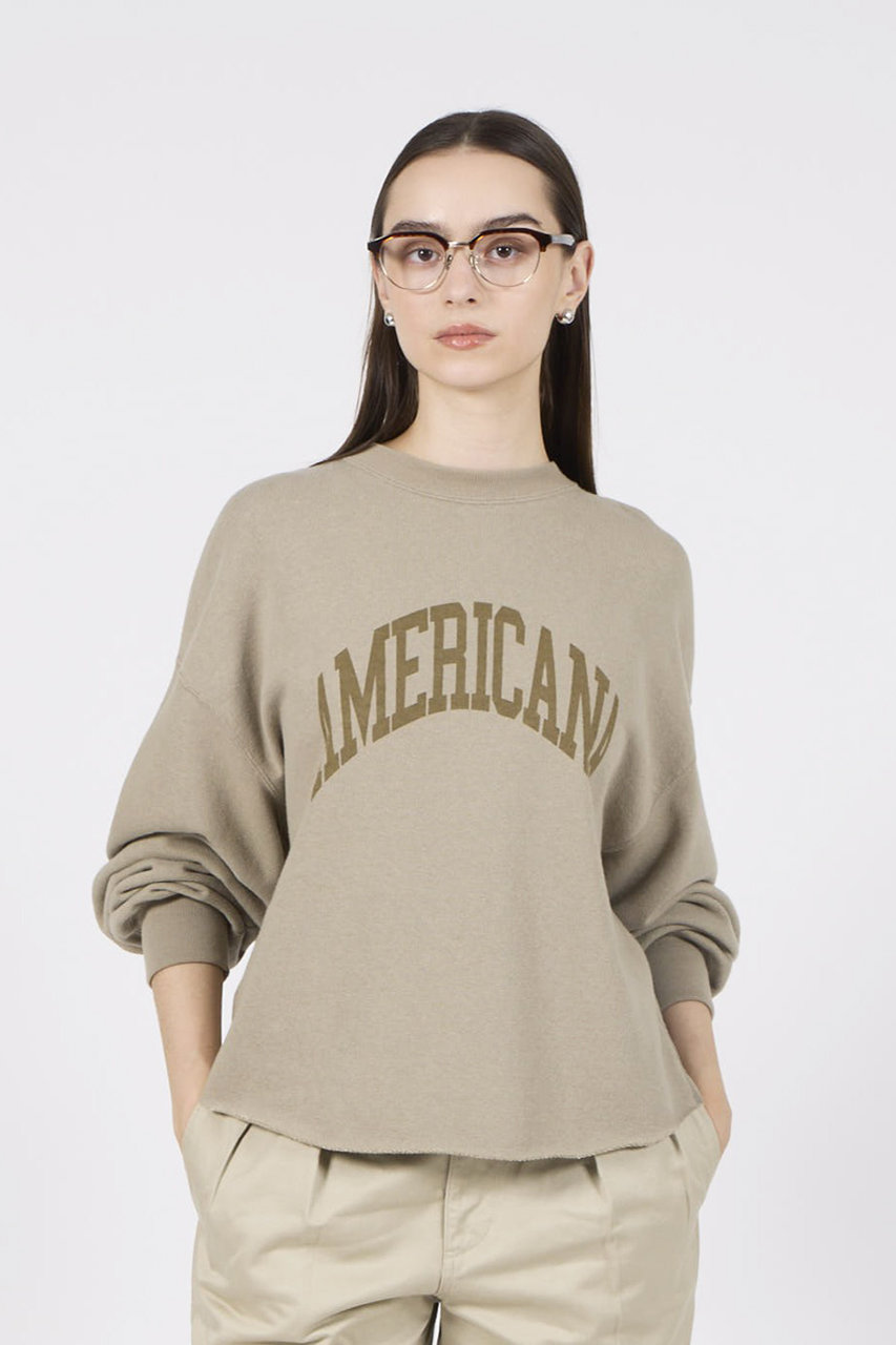 Americana(アメリカーナ)｜クロップドカットオフスウェット/グレージュ