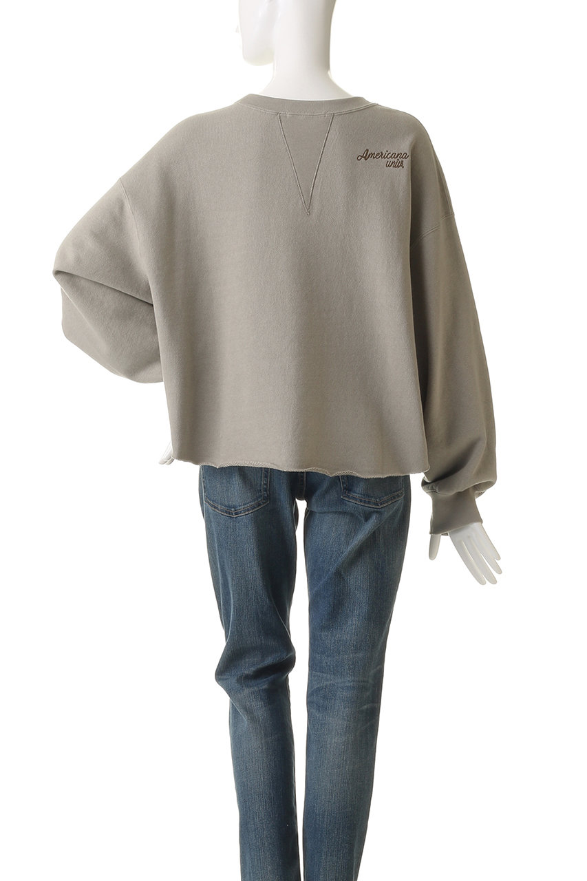 Americana(アメリカーナ)｜クロップドカットオフスウェット/グレージュ