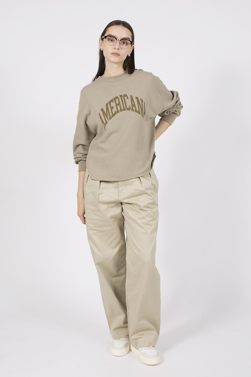 Americana(アメリカーナ)｜クロップドカットオフスウェット/グレージュ