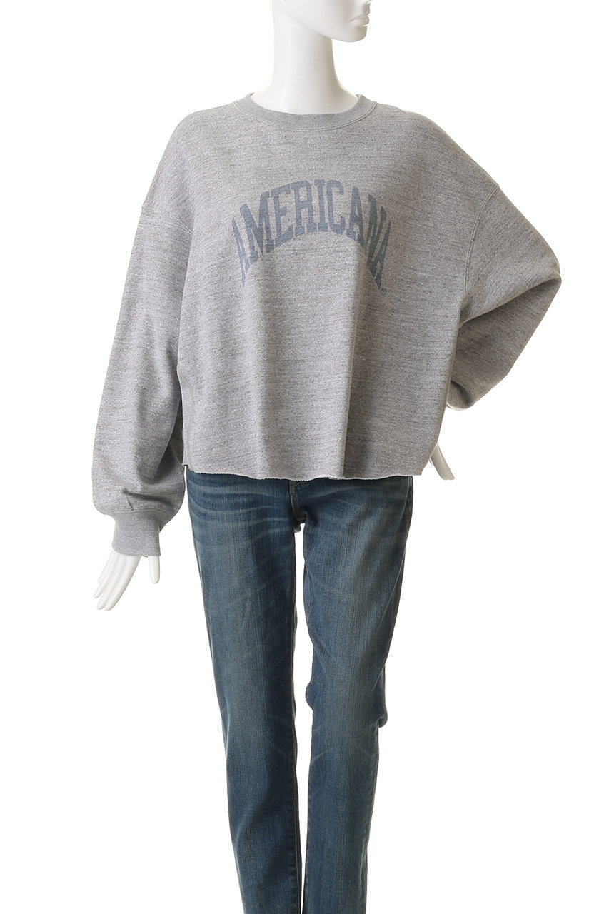 Americana(アメリカーナ)｜クロップドカットオフスウェット/杢グレー