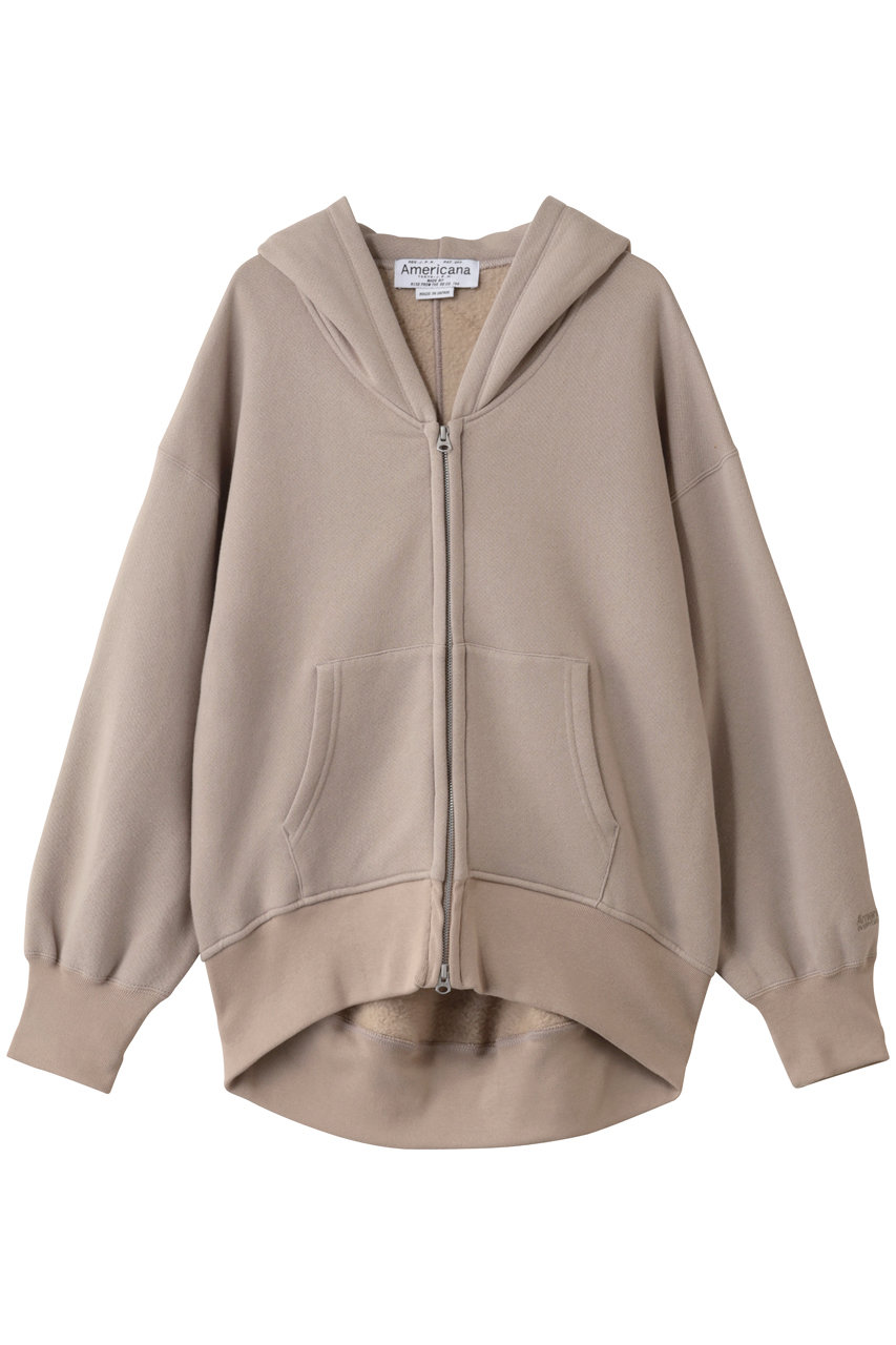 Americana 【ELLE SHOP限定】ゴールドジップ フード パーカー (グレージュ, ONE) アメリカーナ ELLE SHOP Americana 【ELLE SHOP限定】ゴールドジップ フード パーカー (グレージュ, ONE) アメリカーナ ELLE SHOP