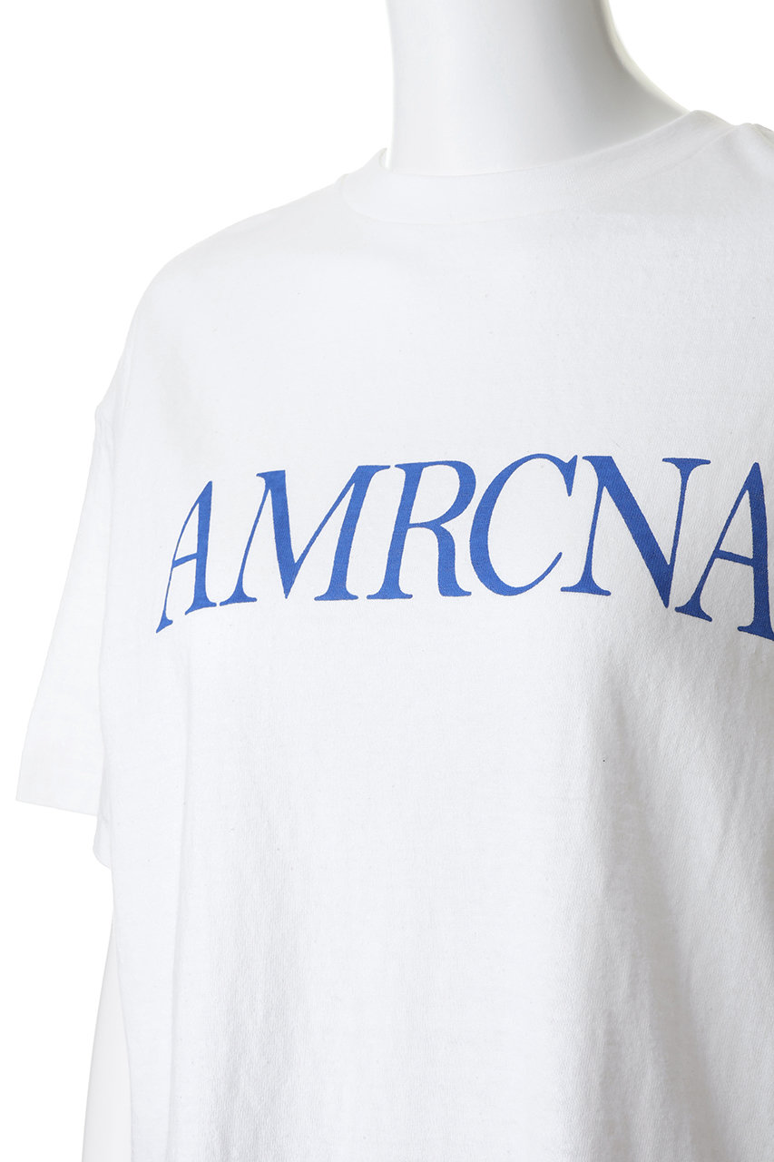アメリカーナ 丸胴ロングスリーブTシャツ カットソー プリント オーバーサイズ Americana(アメリカーナ)｜ラフィー丸胴プリントTシャツ/ホワイト の