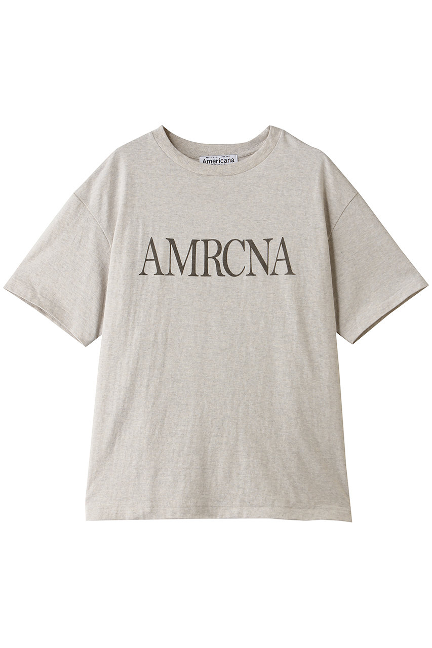 アメリカーナ/Americanaのラフィー丸胴プリントTシャツ(オートミール/BRF-808A/3)