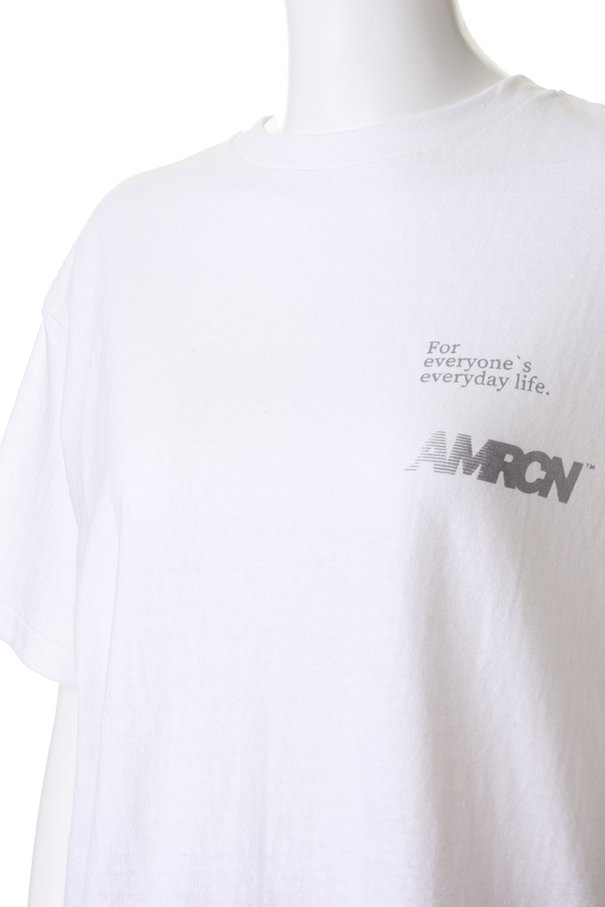 Americana(アメリカーナ)｜ラフィー丸胴プリントTシャツ/ホワイト の