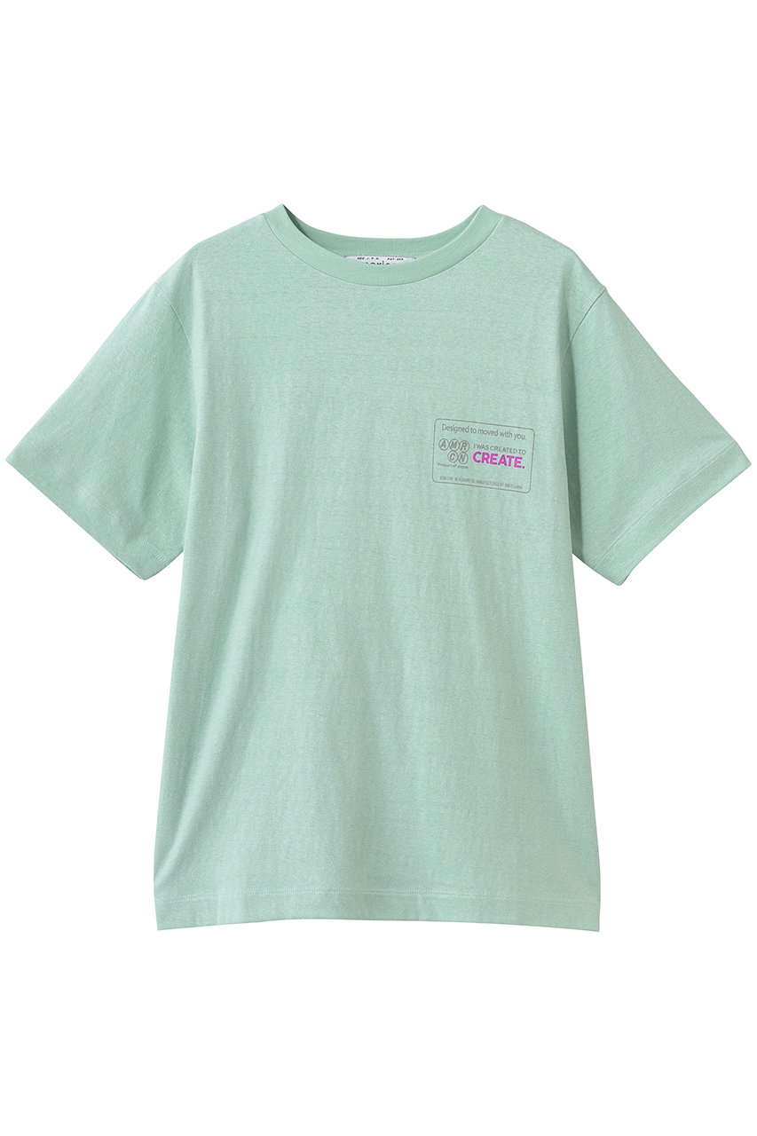 アメリカーナ/Americanaのラフィー丸胴プリントTシャツ(フロストグリーン/BRF-807A/4)