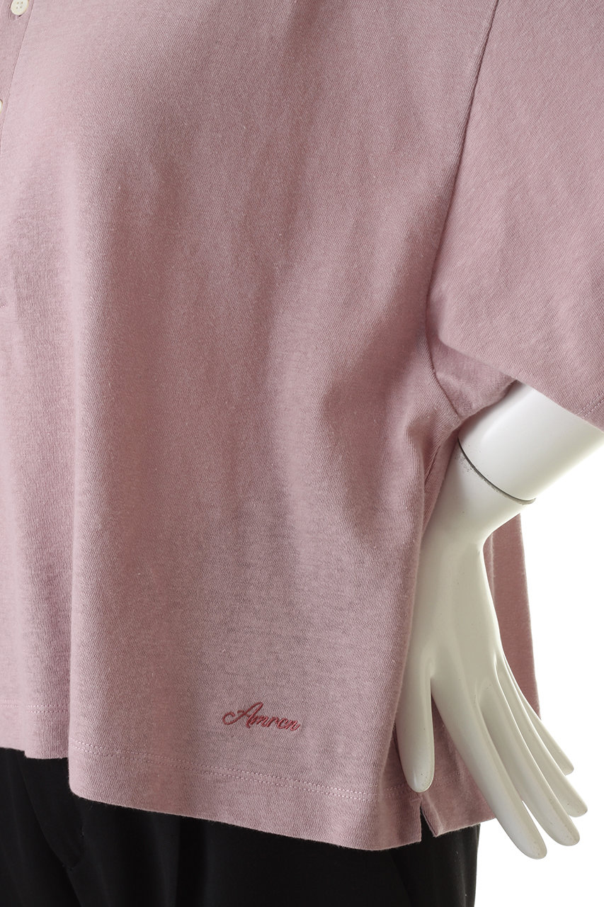 Americana(アメリカーナ)｜ヘンリーネックワイドTシャツ/ピンク の通販