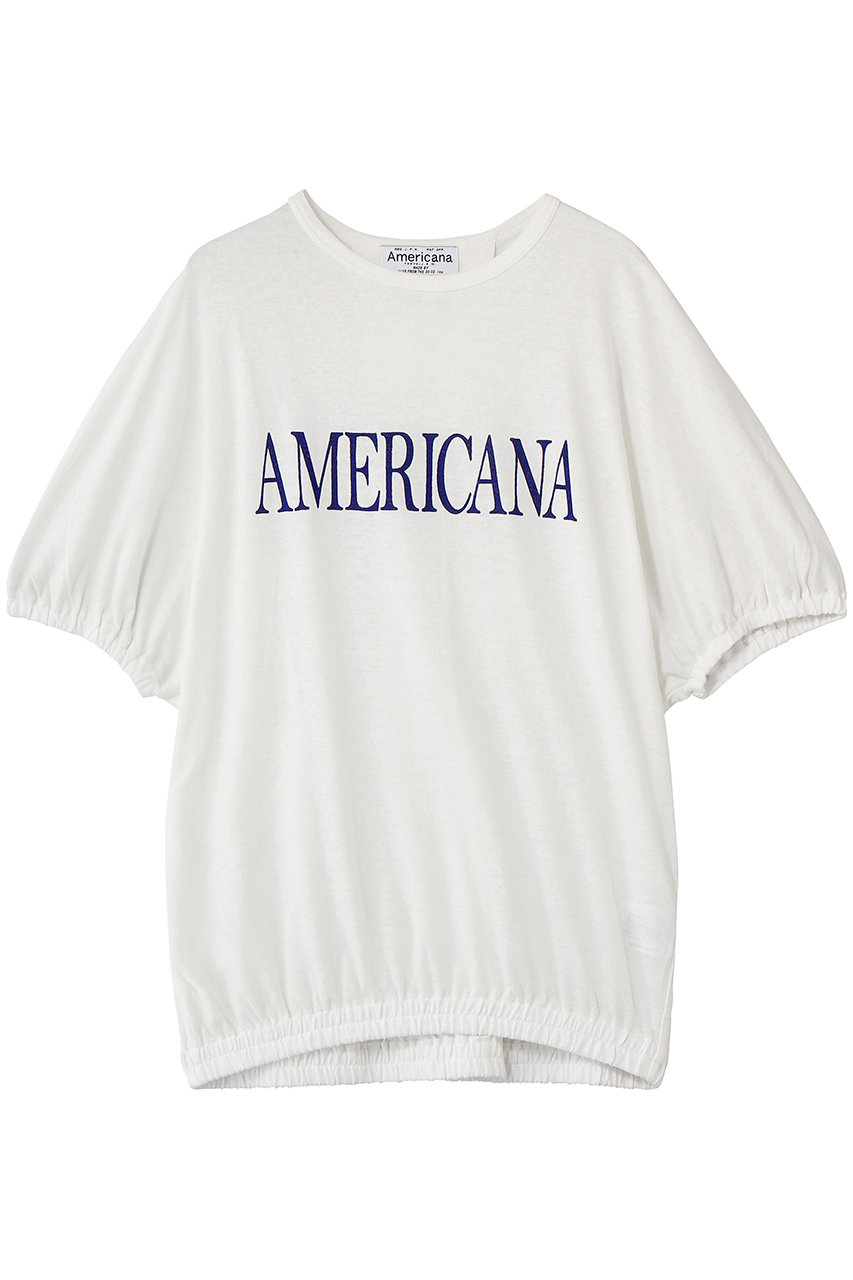 アメリカーナ/AmericanaのボックスプリーツTシャツ(ホワイト/BRF-817A)