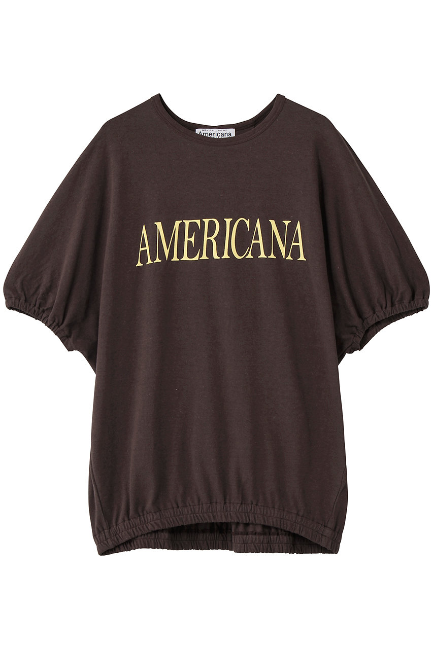 アメリカーナ/AmericanaのボックスプリーツTシャツ(ブラウン/BRF-817A)