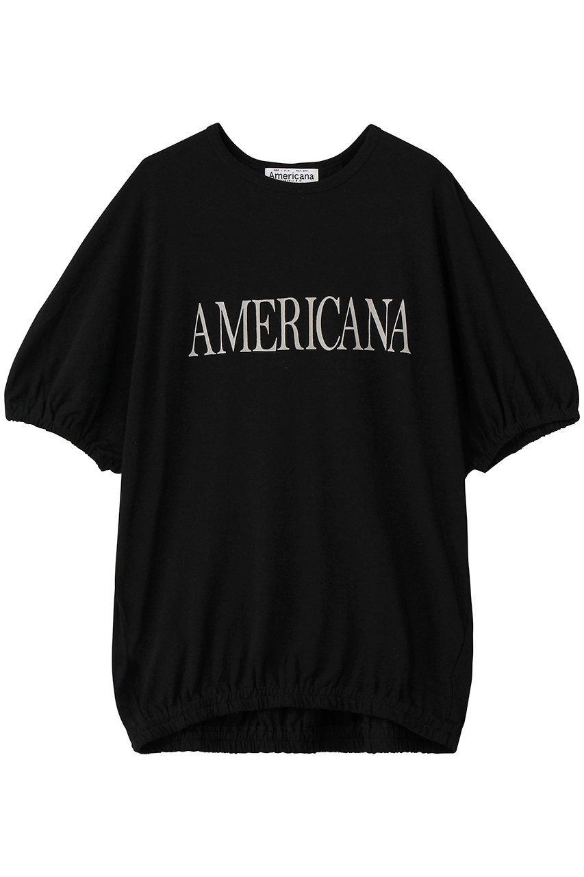 アメリカーナ/AmericanaのボックスプリーツTシャツ(ブラック/BRF-817A)