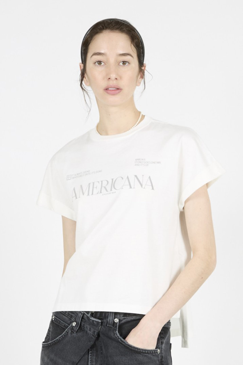 Americana(アメリカーナ)｜【ELLE SHOP限定】コットンロゴTシャツ/オフ