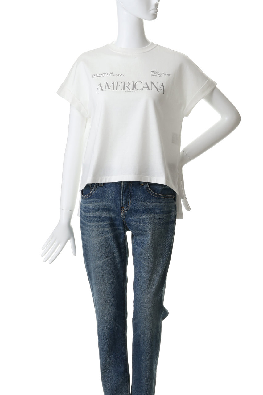 Americana(アメリカーナ)｜【ELLE SHOP限定】コットンロゴTシャツ/オフ