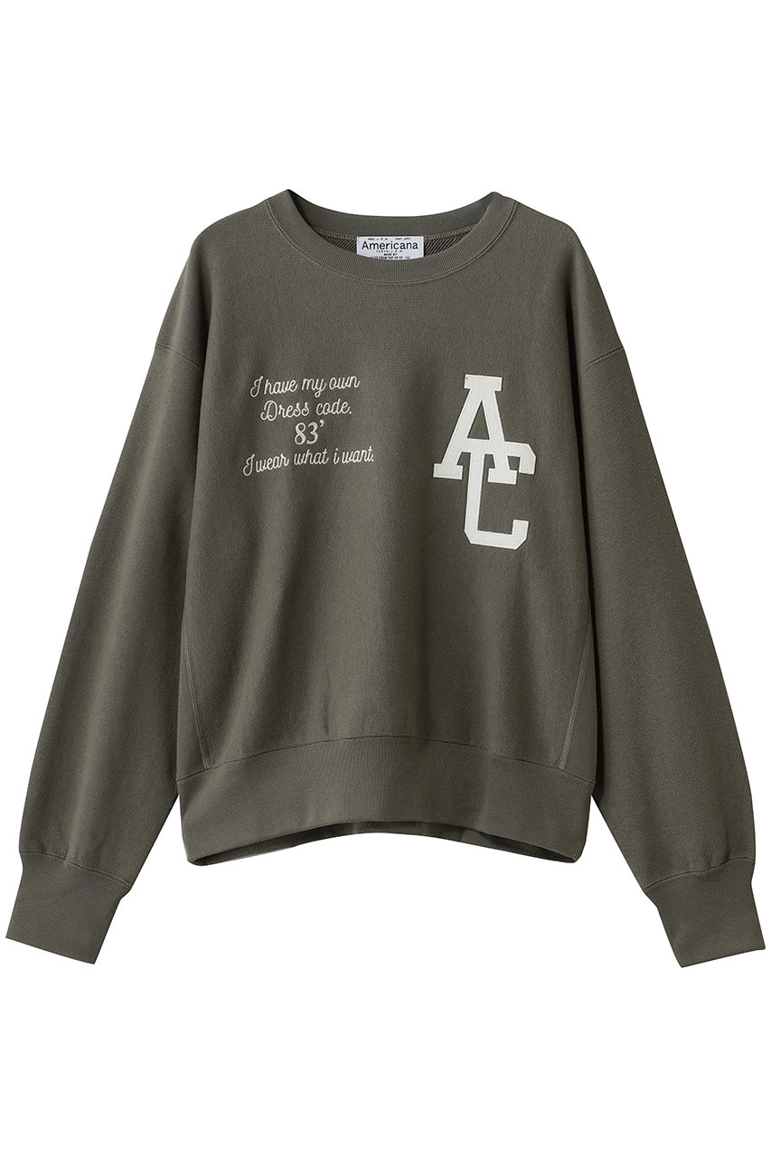 Americana リバースウィーブスウェットクルー (グレーブラウン, M) アメリカーナ ELLE SHOP