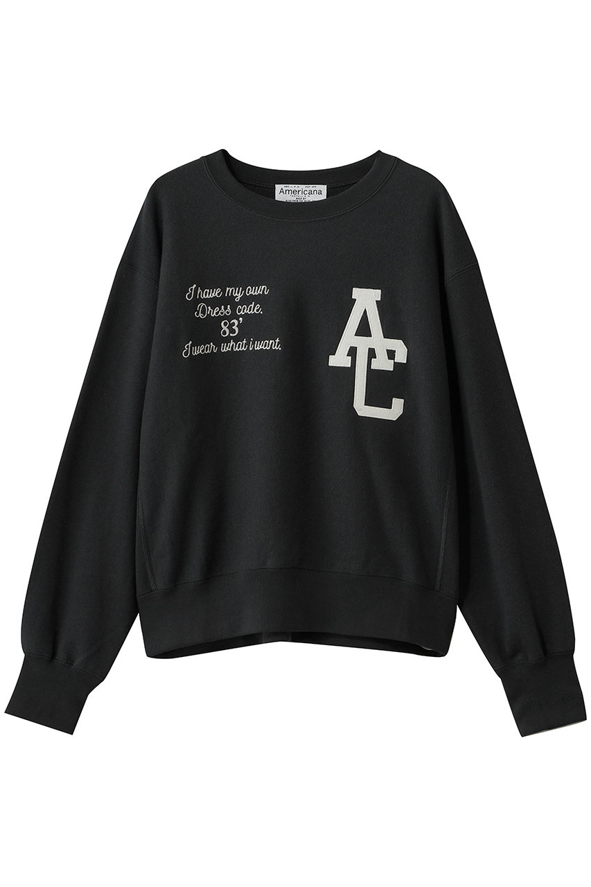 Americana リバースウィーブスウェットクルー (スミクロ, M) アメリカーナ ELLE SHOP