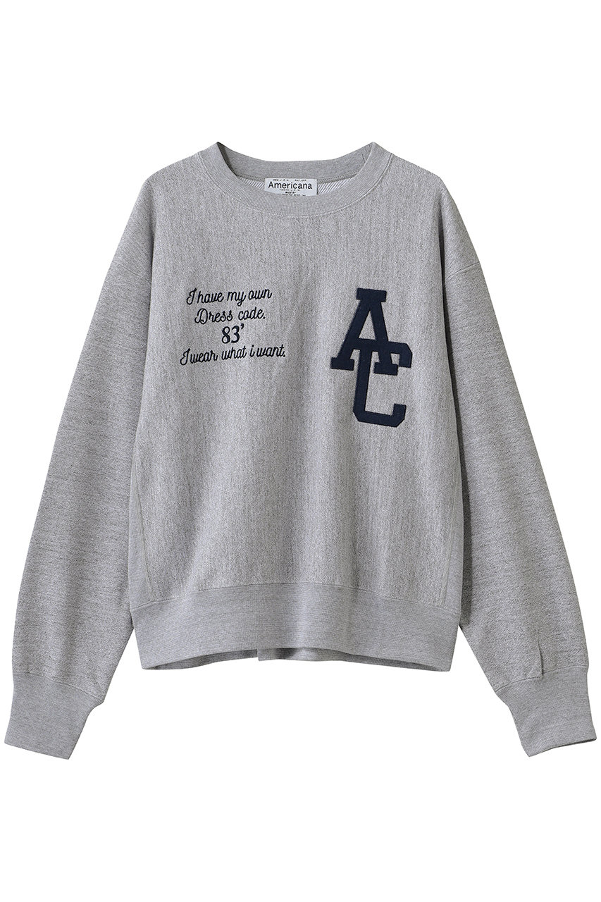 Americana リバースウィーブスウェットクルー (杢グレー, M) アメリカーナ ELLE SHOP