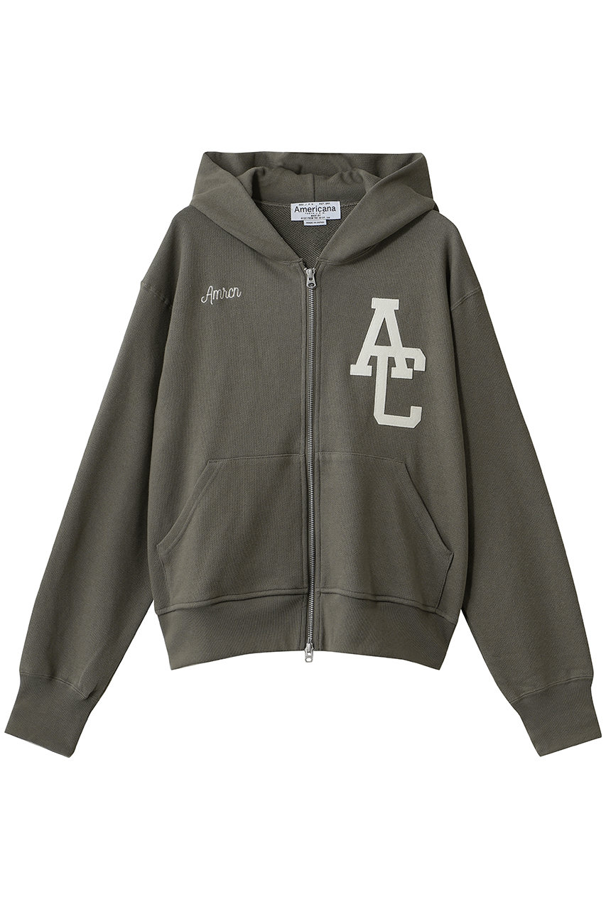 Americana フルジップフーディー (グレーブラウン, M) アメリカーナ ELLE SHOP