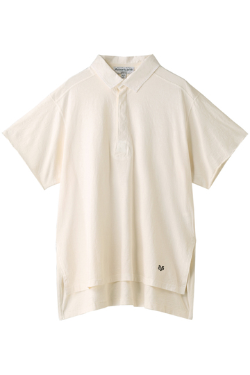 SALE 【60%OFF】 Americana アメリカーナ 製品染めラグビーシャツ オフホワイト染め