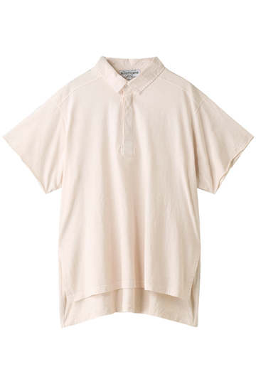 SALE 【60%OFF】 Americana アメリカーナ 製品染めラグビーシャツ ライトピンク染め