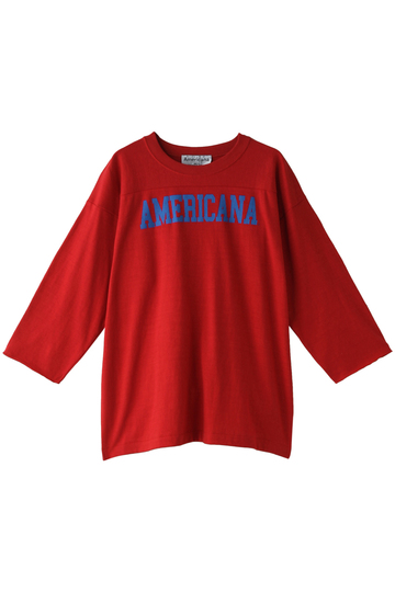 Americana アメリカーナ 7分袖フットボールTシャツ(ヴィンテージ加工) レッド