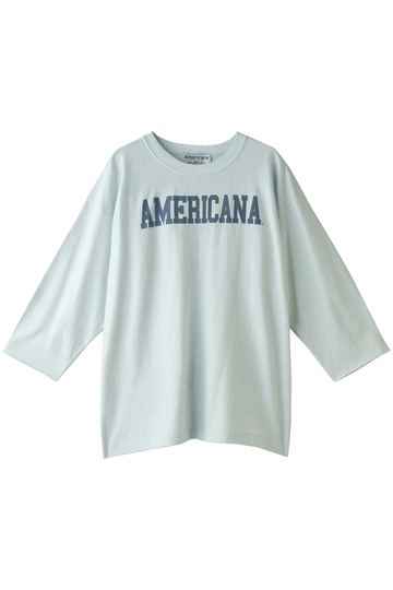 Americana アメリカーナ 7分袖フットボールTシャツ(ヴィンテージ加工) ライトブルー