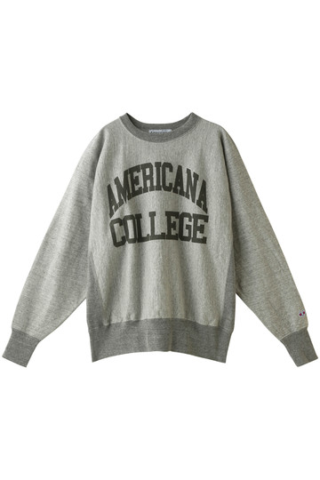 Americana アメリカーナ ビッグクルーネックスウェット(ヴィンテージ加工) トップグレー