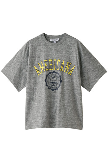Americana アメリカーナ Americana カレッジTシャツ(ヴィンテージ加工) トップグレー