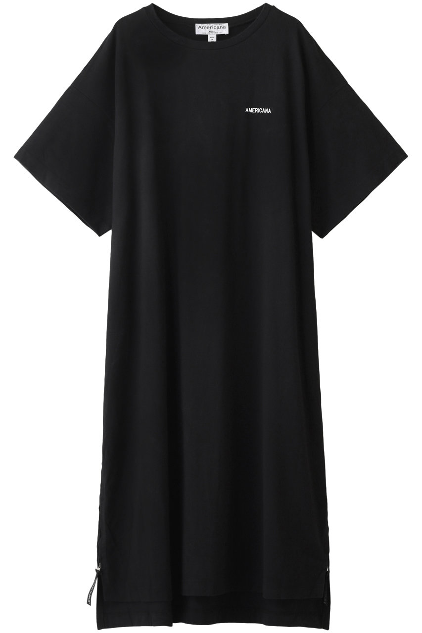 Americana アメリカーナ 両サイドZIPビッグTシャツワンピース ブラック