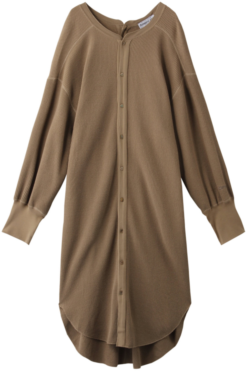 SALE 【40%OFF】 Americana アメリカーナ サーマルバックヘンリーネックロングカーディガン スモーキーベージュ