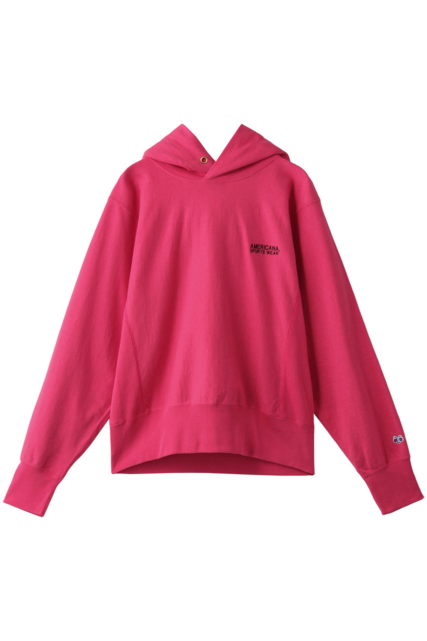 SALE 【40%OFF】 Americana アメリカーナ ショート丈フードパーカー ローズレッド