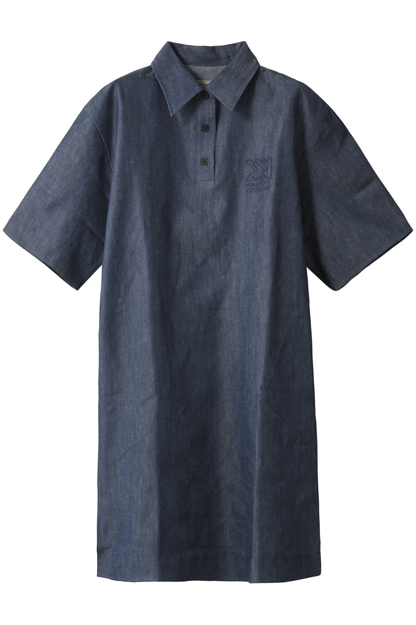 Maison Kitsune メゾン キツネ Buttonned Polo Dress ドレス ワンピース インディゴ の通販 Elleshop エル ショップ