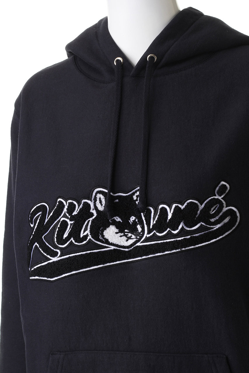 Maison Kitsune メゾン キツネ Unisex Varsity Fox Regular Hoodie パーカー Dark Navy の通販 Elleshop エル ショップ