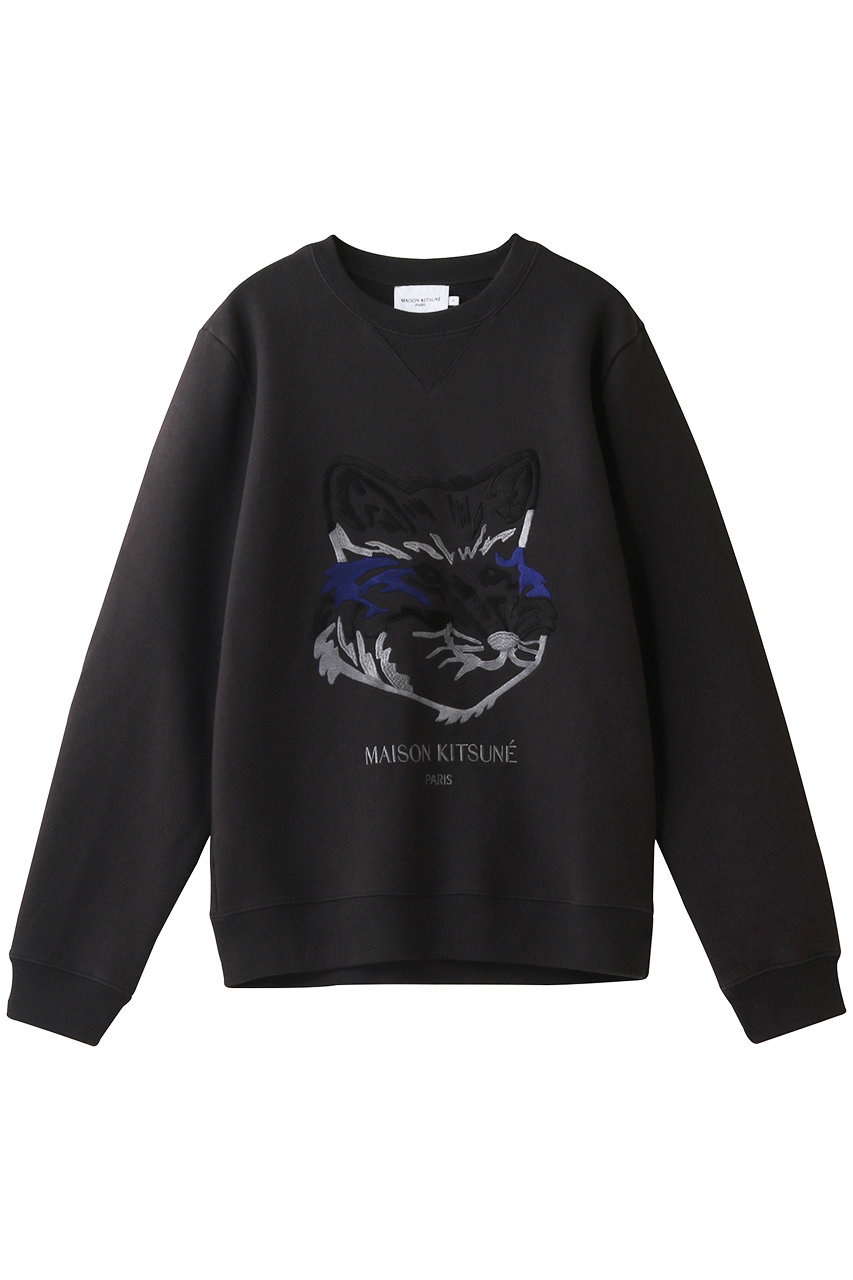 MAISON KITSUNE メゾン キツネ 【UNISEX】BIG FOX EMBROIDERY REGULAR SWEATSHIRT / スウェット アントラシート