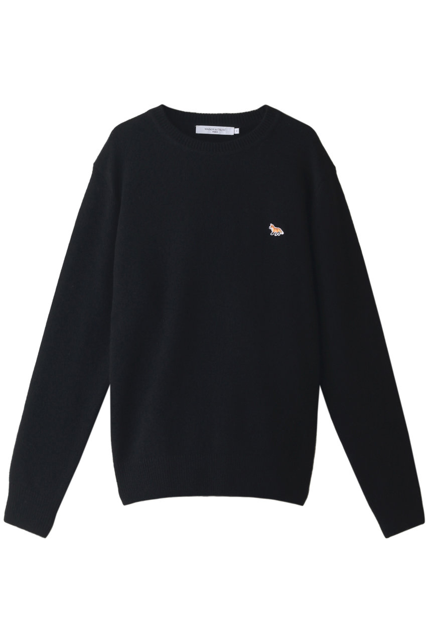 MAISON KITSUNE メゾン キツネ 【UNISEX】BABY FOX PATCH COSY R-NECK PULLOVER / ニットプルオーバー ブラック