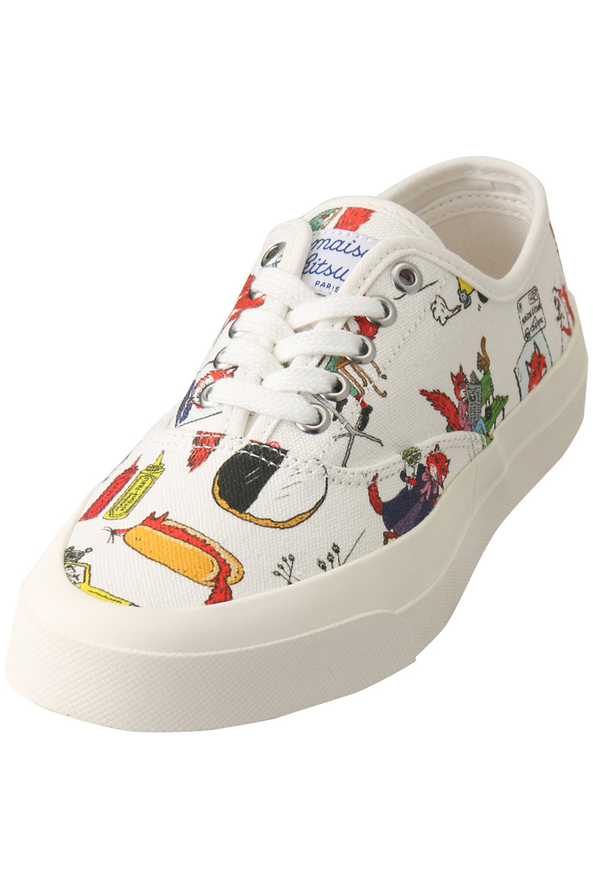 【MAISON KITSUNE×Olympia Le-Tan】OLY ALL-OVER PRINT LACED スニーカー